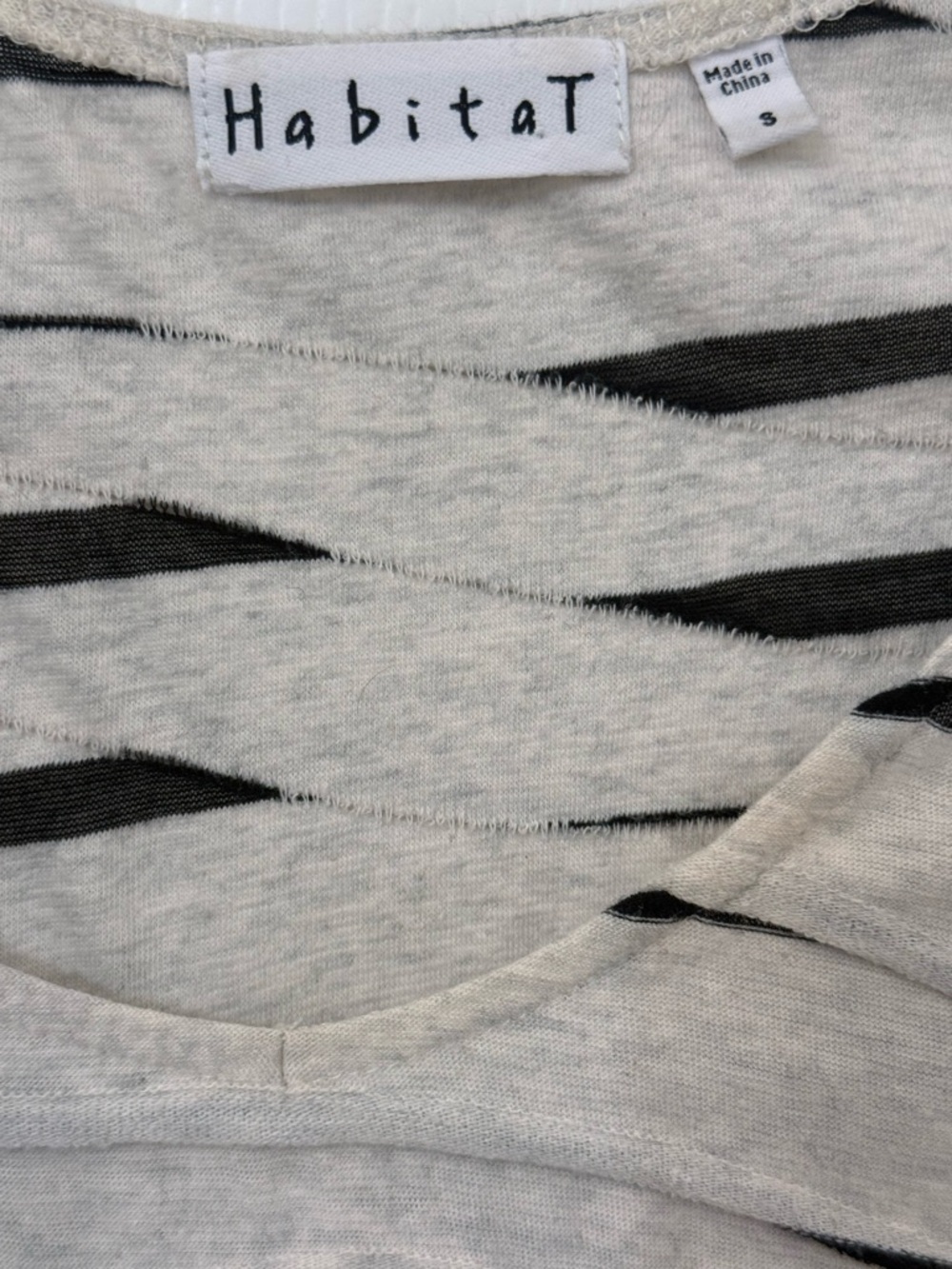 Habitat Beige and Black Striped V-Neck Long Sleeve Top - Picture 2 of 5